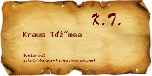 Kraus Tímea névjegykártya